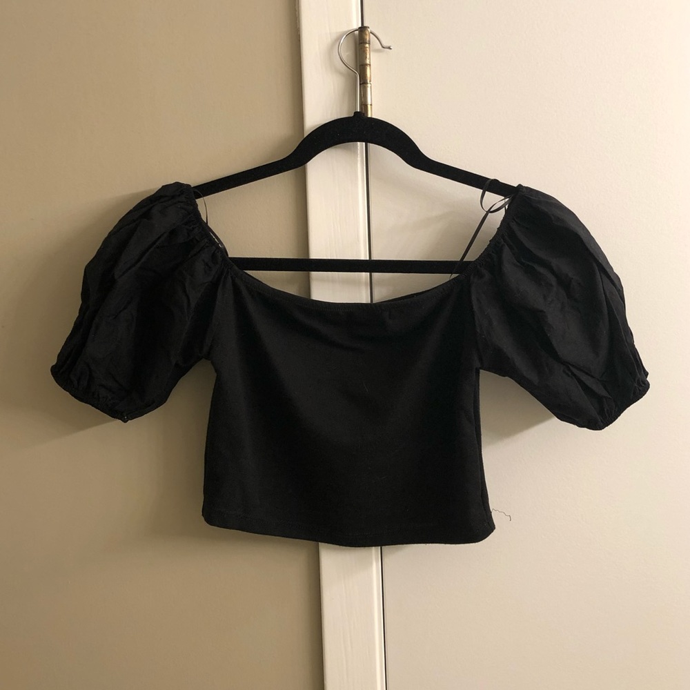 💙2 for $50💙Zara blouse puffy sleeve off shoulder - Picture 1 of 2